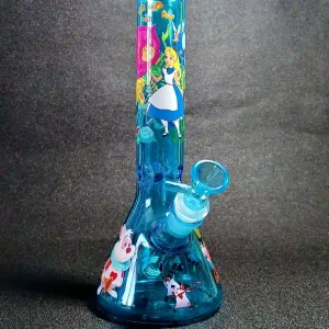 10-Inch Alice in Wonderland Blue Beaker Bong