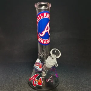 10-Inch Atlanta Braves Inspired Beaker Glass Bong
