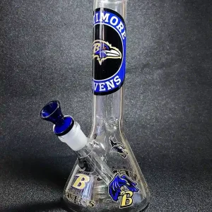 10-Inch Baltimore Ravens Beaker Glass Bong