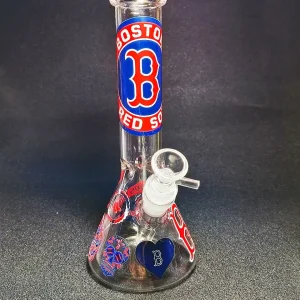 10 Inch Boston Red Sox Inspired Beaker Glass Bong