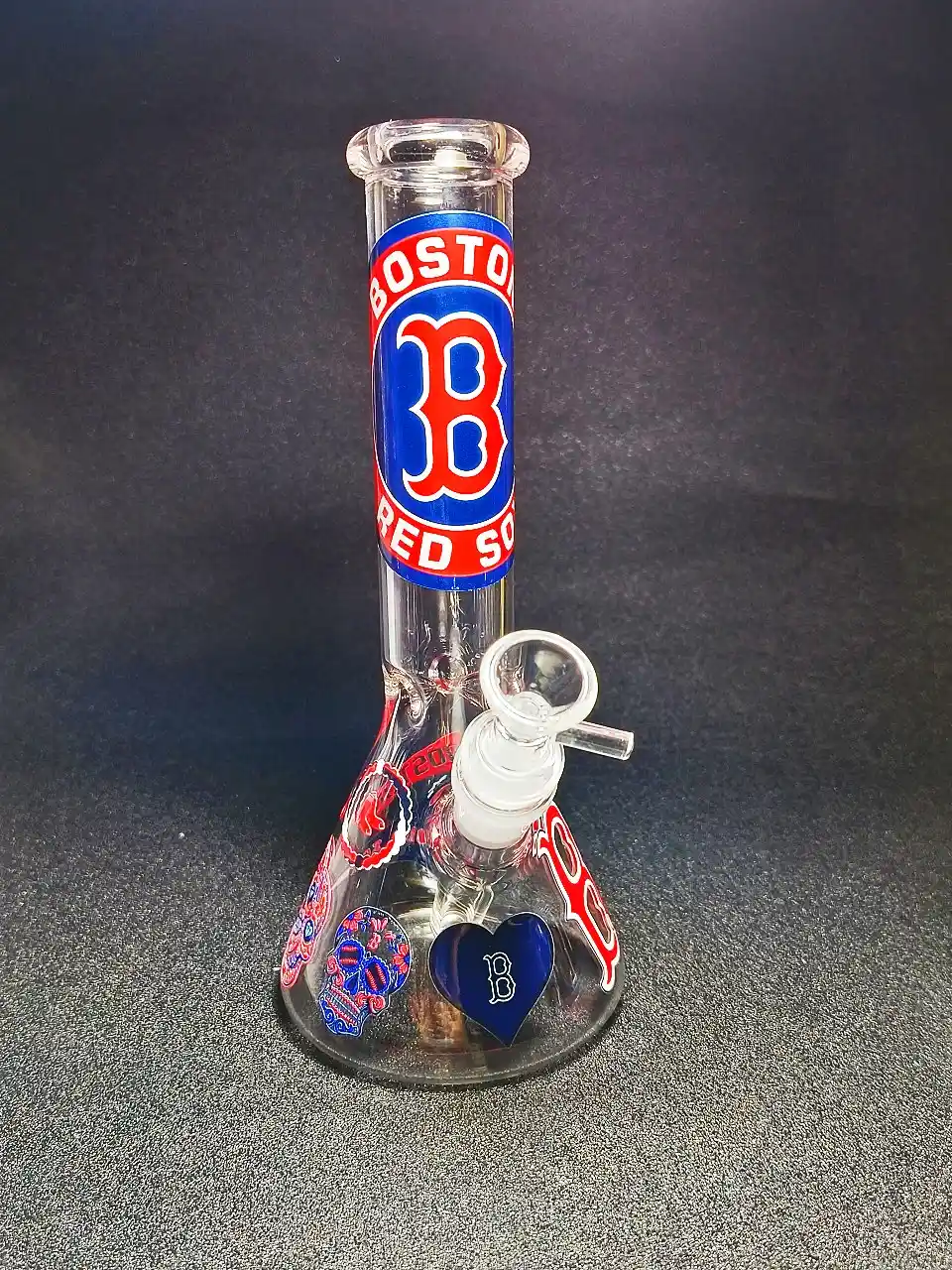 10 Inch Boston Red Sox Inspired Beaker Glass Bong