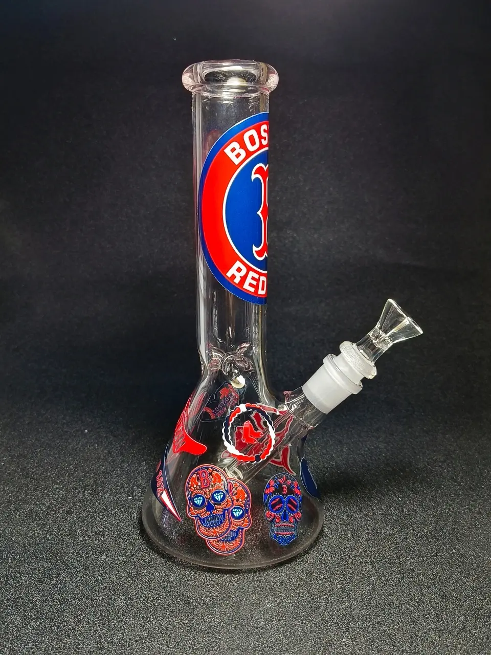 10 Inch Boston Red Sox Inspired Beaker Glass Bong - Image 2