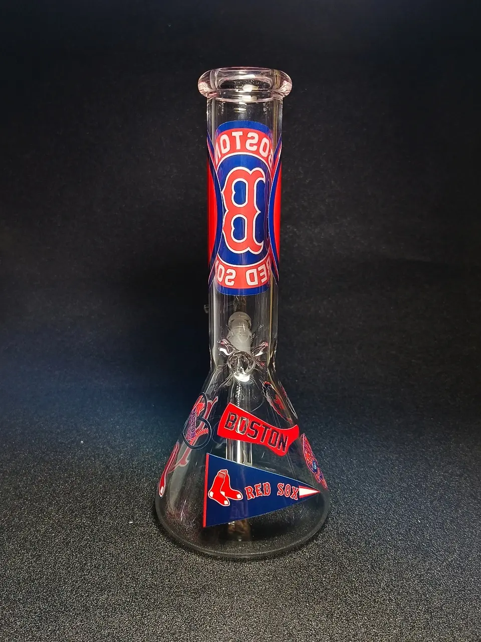 10 Inch Boston Red Sox Inspired Beaker Glass Bong - Image 3