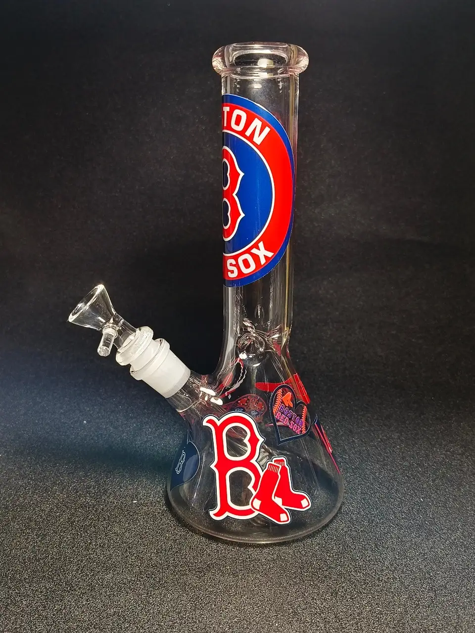 10 Inch Boston Red Sox Inspired Beaker Glass Bong - Image 4