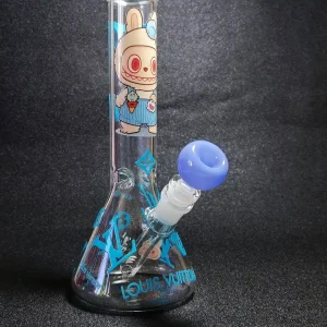 10-Inch Blue LABUBU x LV Inspired Beaker Glass Bong