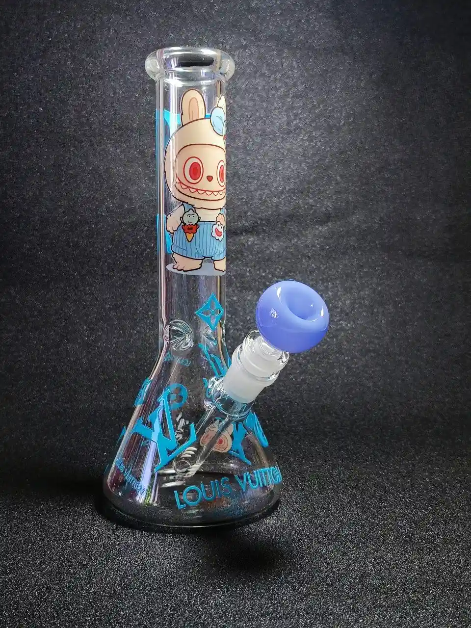 10-Inch Blue LABUBU x LV Inspired Beaker Glass Bong