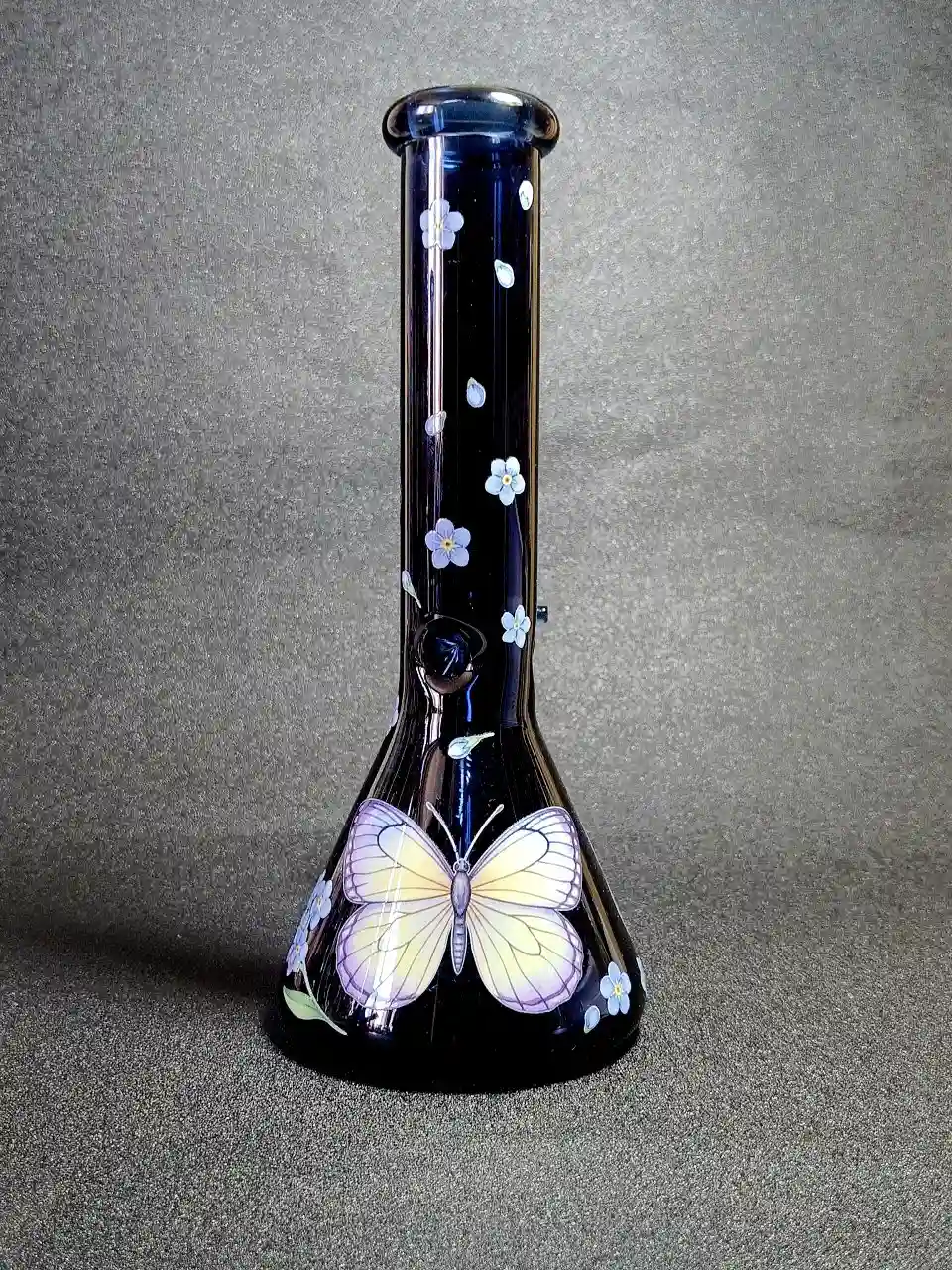 10-Inch Midnight Butterfly Garden Borosilicate Glass Beaker Bong - Image 2