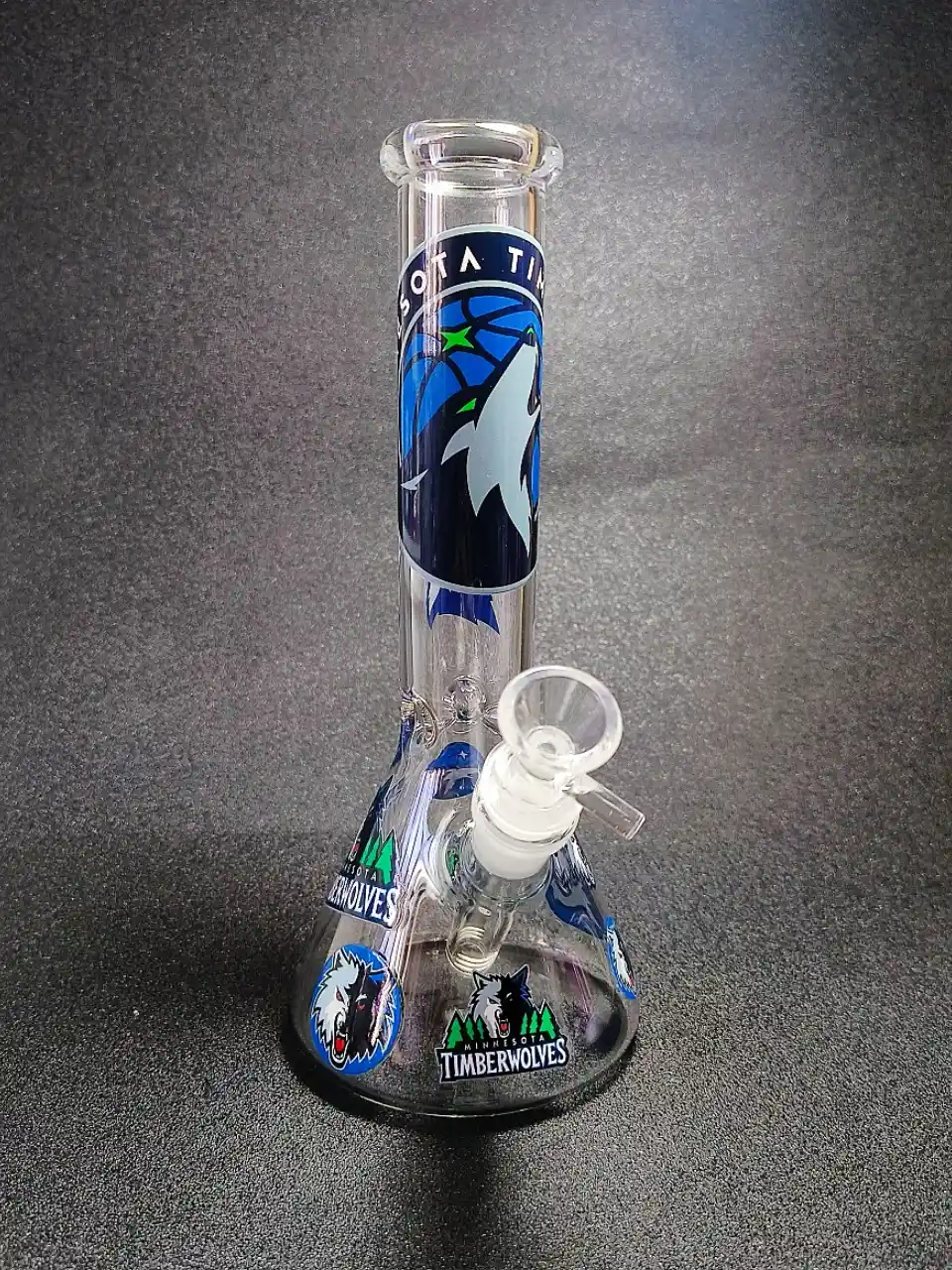 10-Inch Minnesota Timberwolves-Inspired Beaker Glass Bong
