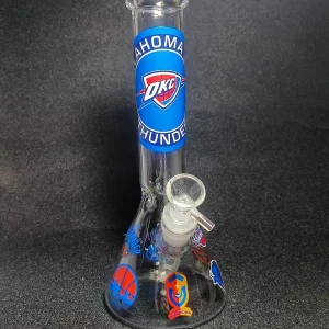 10-Inch Oklahoma City Thunder-Inspired Beaker Glass Bong