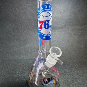 10-Inch Philadelphia 76ers-Inspired Beaker Glass Bong