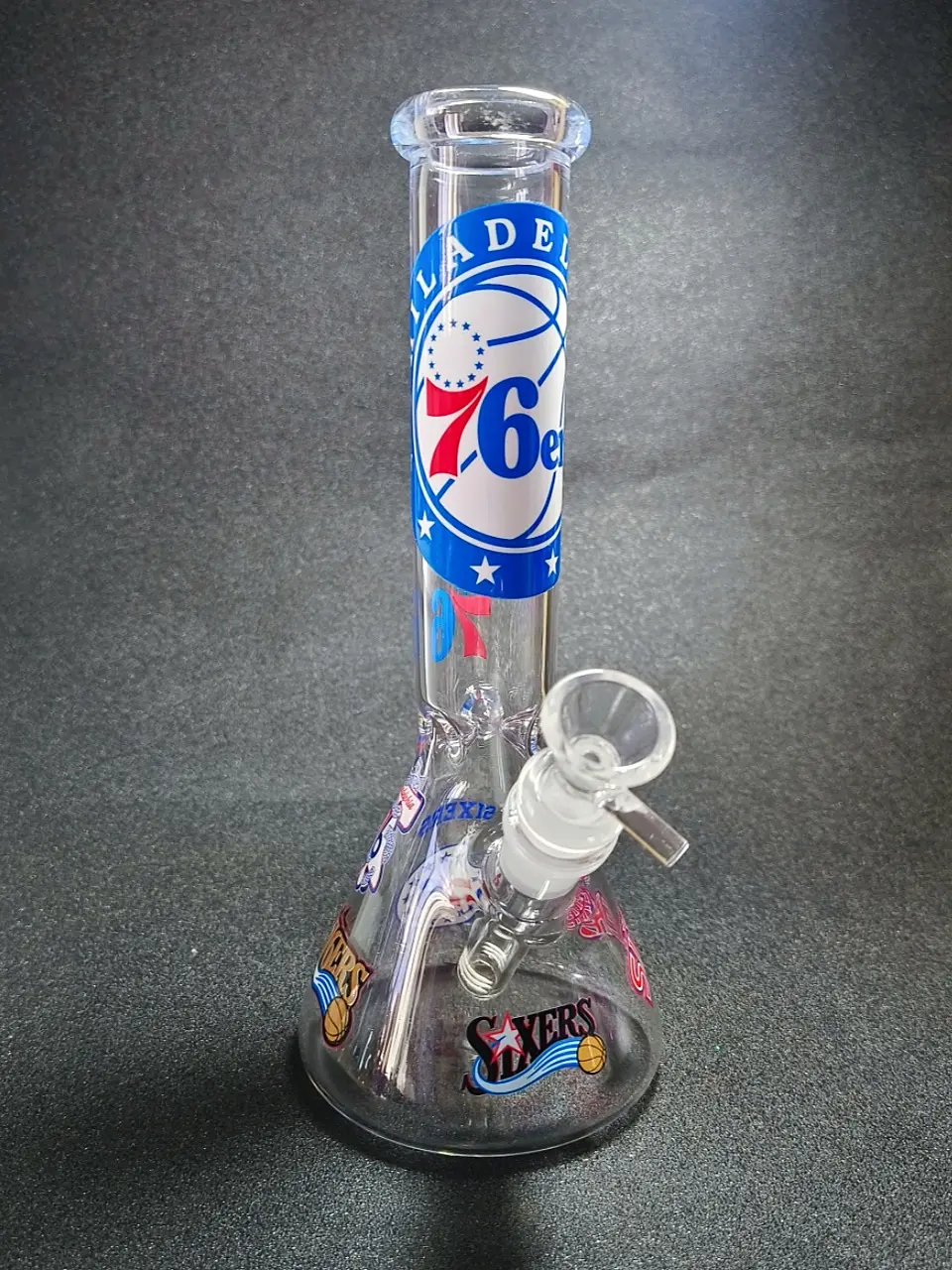 10-Inch Philadelphia 76ers-Inspired Beaker Glass Bong
