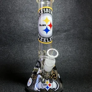 10-Inch Pittsburgh Steelers-Inspired Beaker Glass Bong