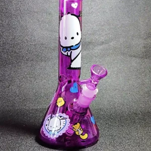 10 Inch Purple Pochacco Borosilicate Glass Beaker Bong