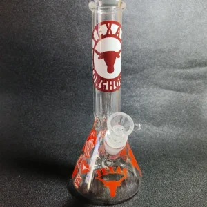 10 Inch Texas Longhorns Inspired Beaker Glass Bong