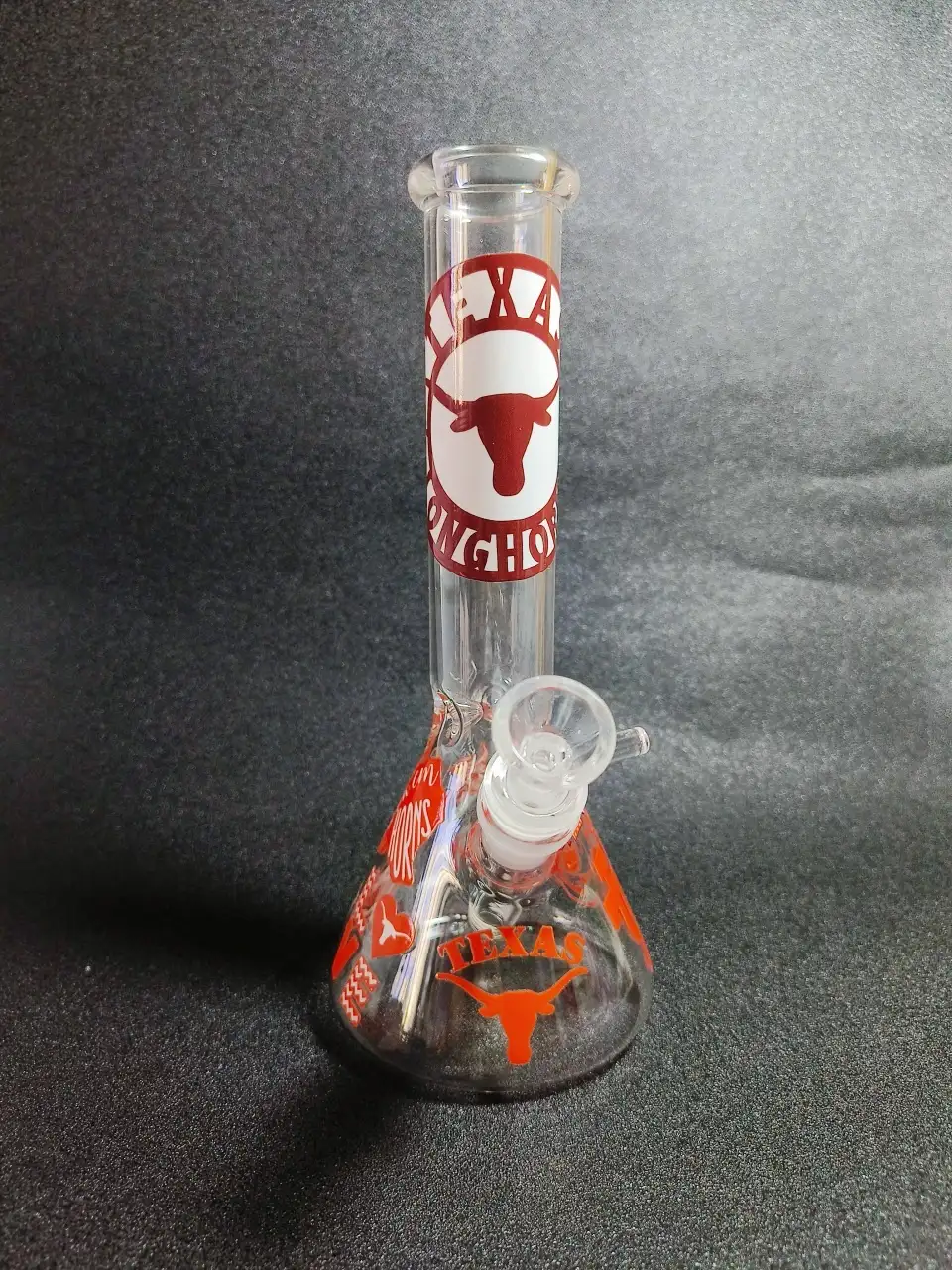10 Inch Texas Longhorns Inspired Beaker Glass Bong
