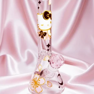 10-Inch Black & Gold Hello Kitty Beaker Bong