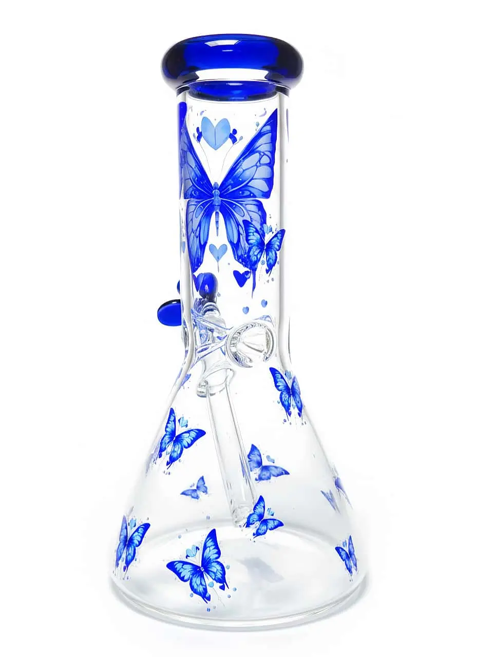 10 Inch Blue Butterfly Beaker Bong in 5mm Borosilicate Glass - Image 2