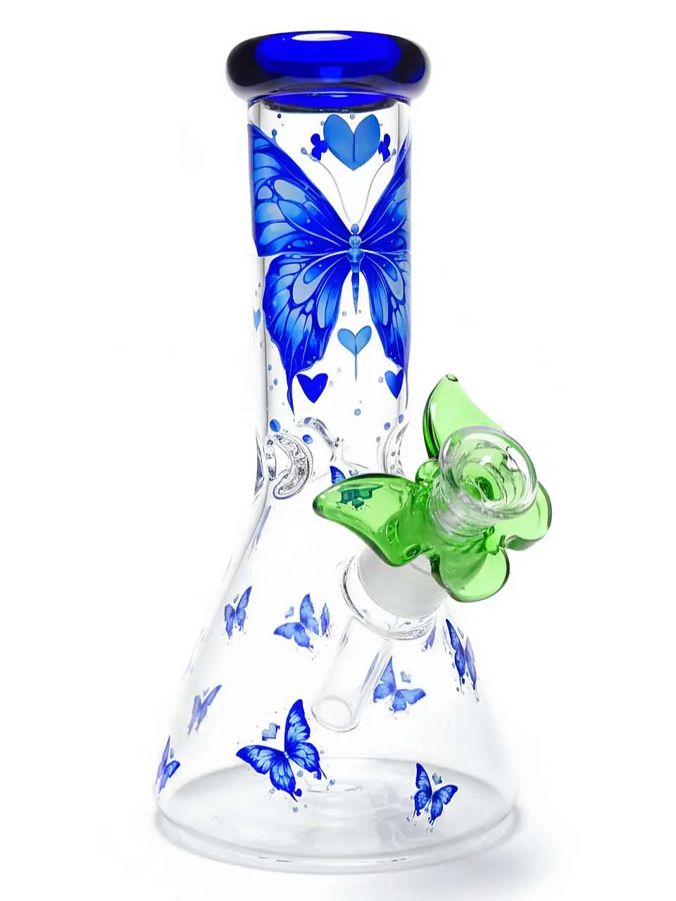 10 Inch Blue Butterfly Beaker Bong in 5mm Borosilicate Glass - Image 3