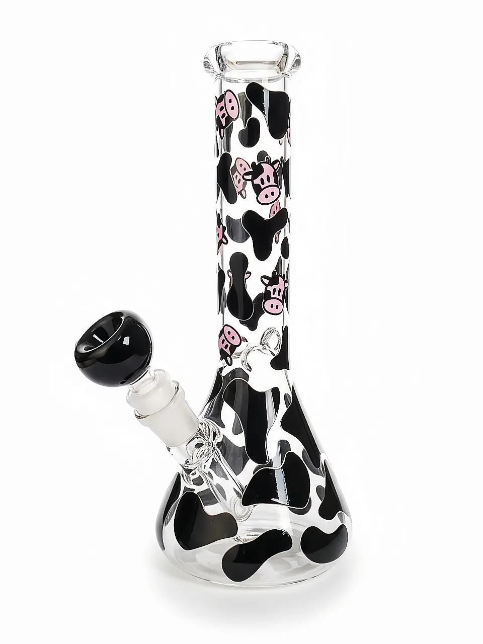 10 Inch Cow Print Beaker Glass Bong - Image 3