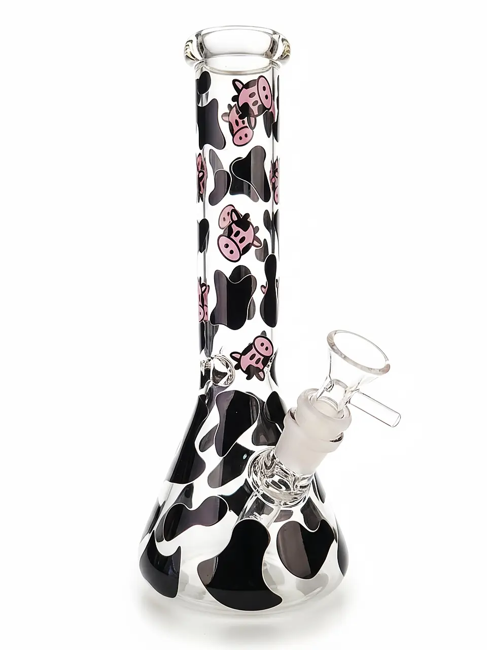 10 Inch Cow Print Beaker Glass Bong - Image 4