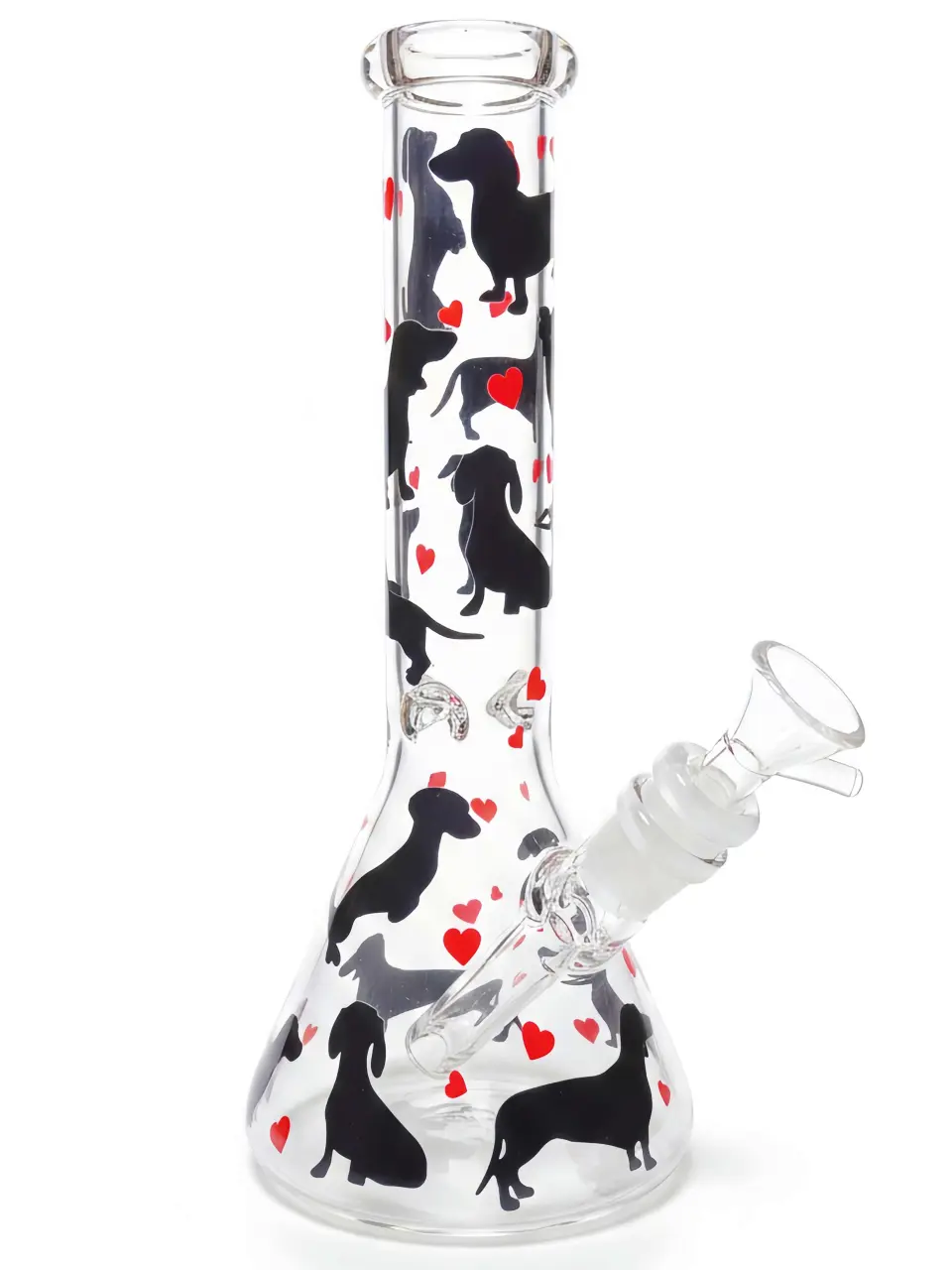 10 Inch Dachshund Pop Art Beaker Glass Bong - Image 3