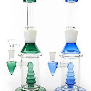 10-Inch Geometric Pagoda Perc Borosilicate Glass Bong