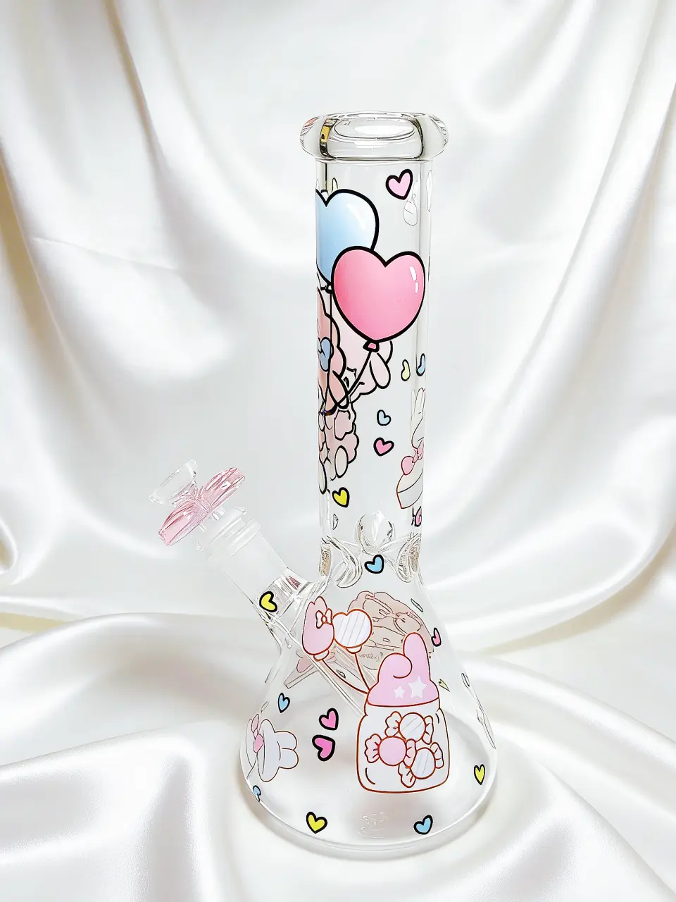 10-Inch Pink My Sweet Piano Borosilicate Glass Beaker Bong - Image 4