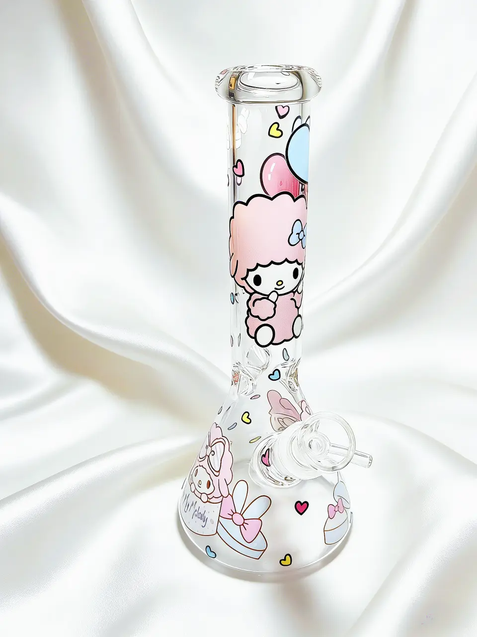 10-Inch Pink My Sweet Piano Borosilicate Glass Beaker Bong - Image 8