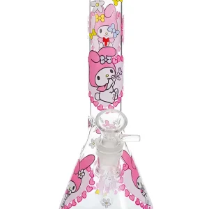 10-Inch Pink Heart My Melody Glass Beaker Bong