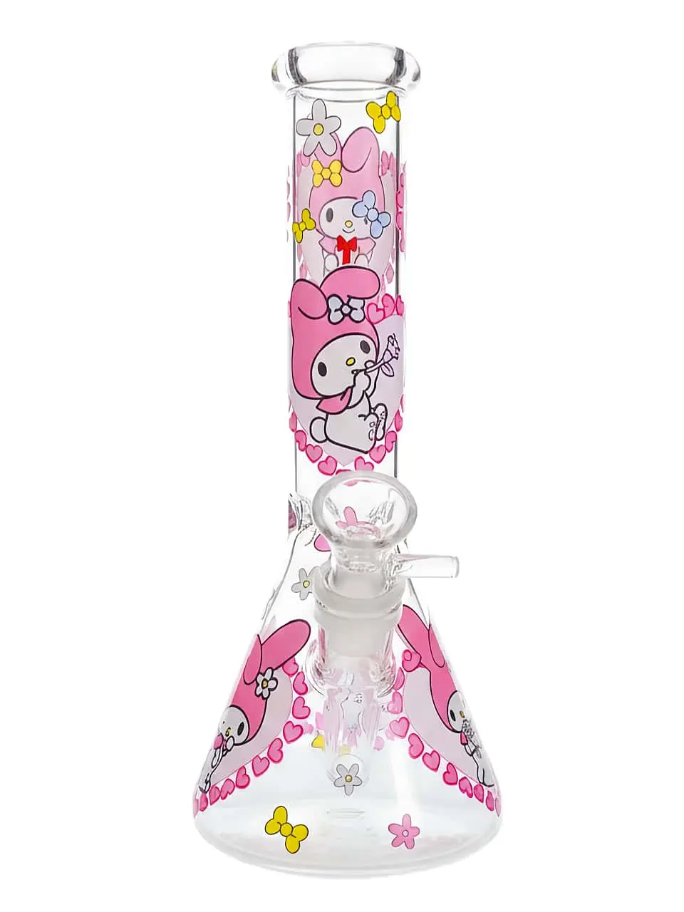 10-Inch Pink Heart My Melody Glass Beaker Bong