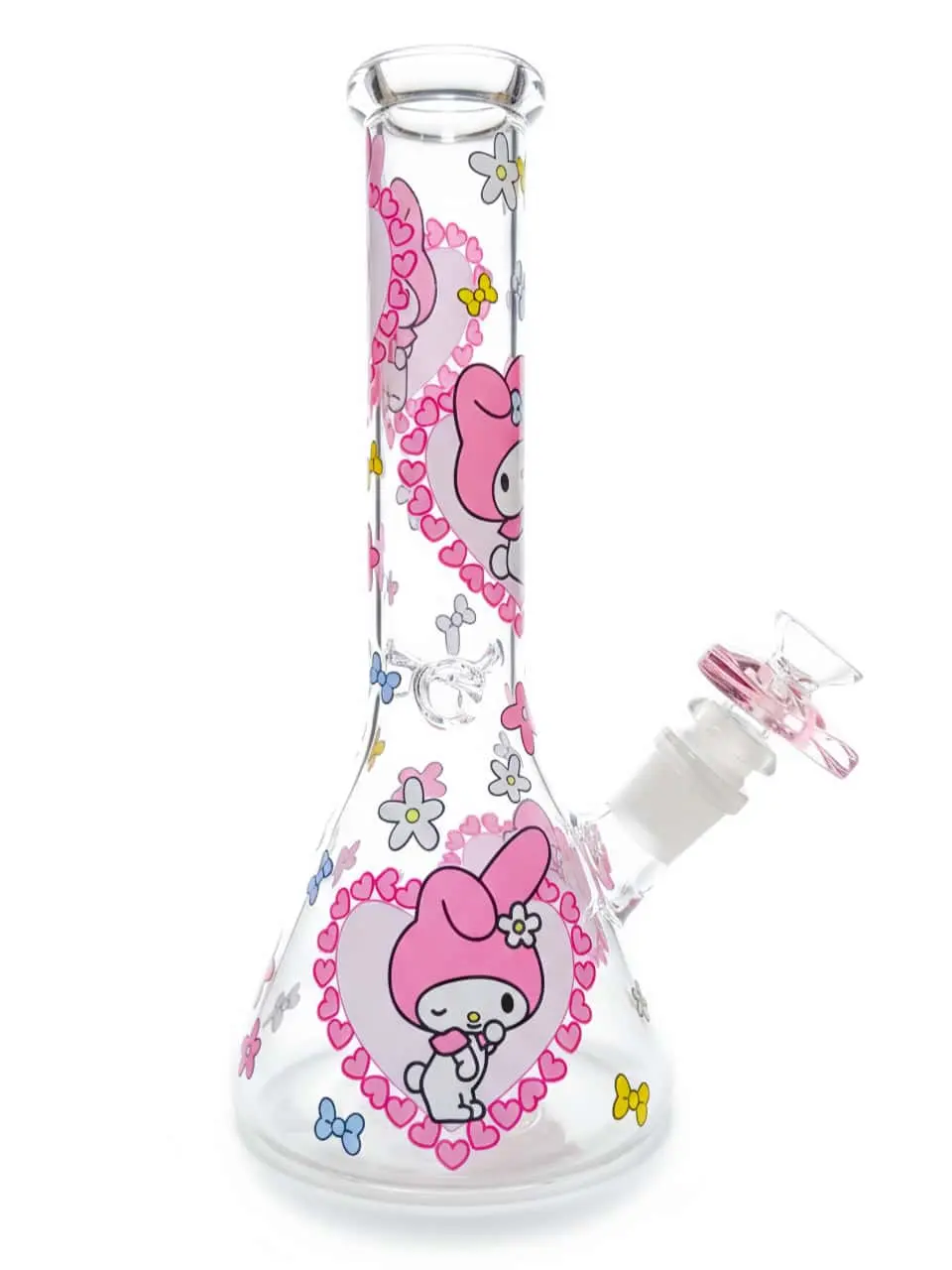 10-Inch Pink Heart My Melody Glass Beaker Bong - Image 4