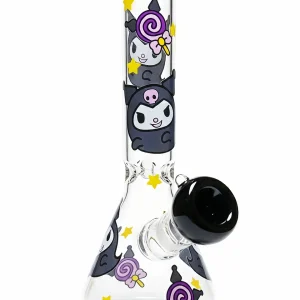 10-Inch Dark Purple Kuromi Starry Beaker Glass Bong
