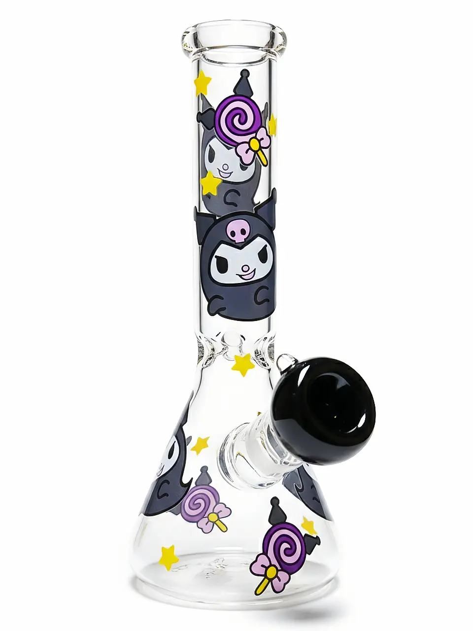 10-Inch Dark Purple Kuromi Starry Beaker Glass Bong