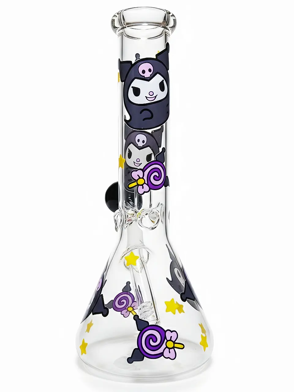 10-Inch Dark Purple Kuromi Starry Beaker Glass Bong - Image 3