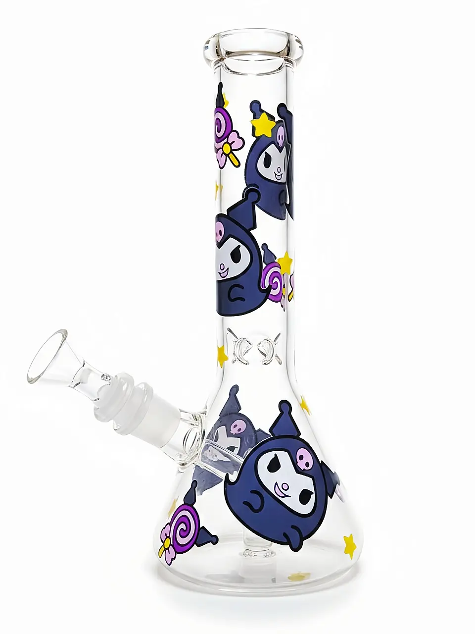 10-Inch Dark Purple Kuromi Starry Beaker Glass Bong - Image 4