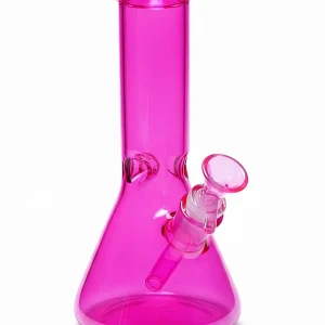 Hot Pink Iridescent 10-Inch 5mm Beaker Glass Bong