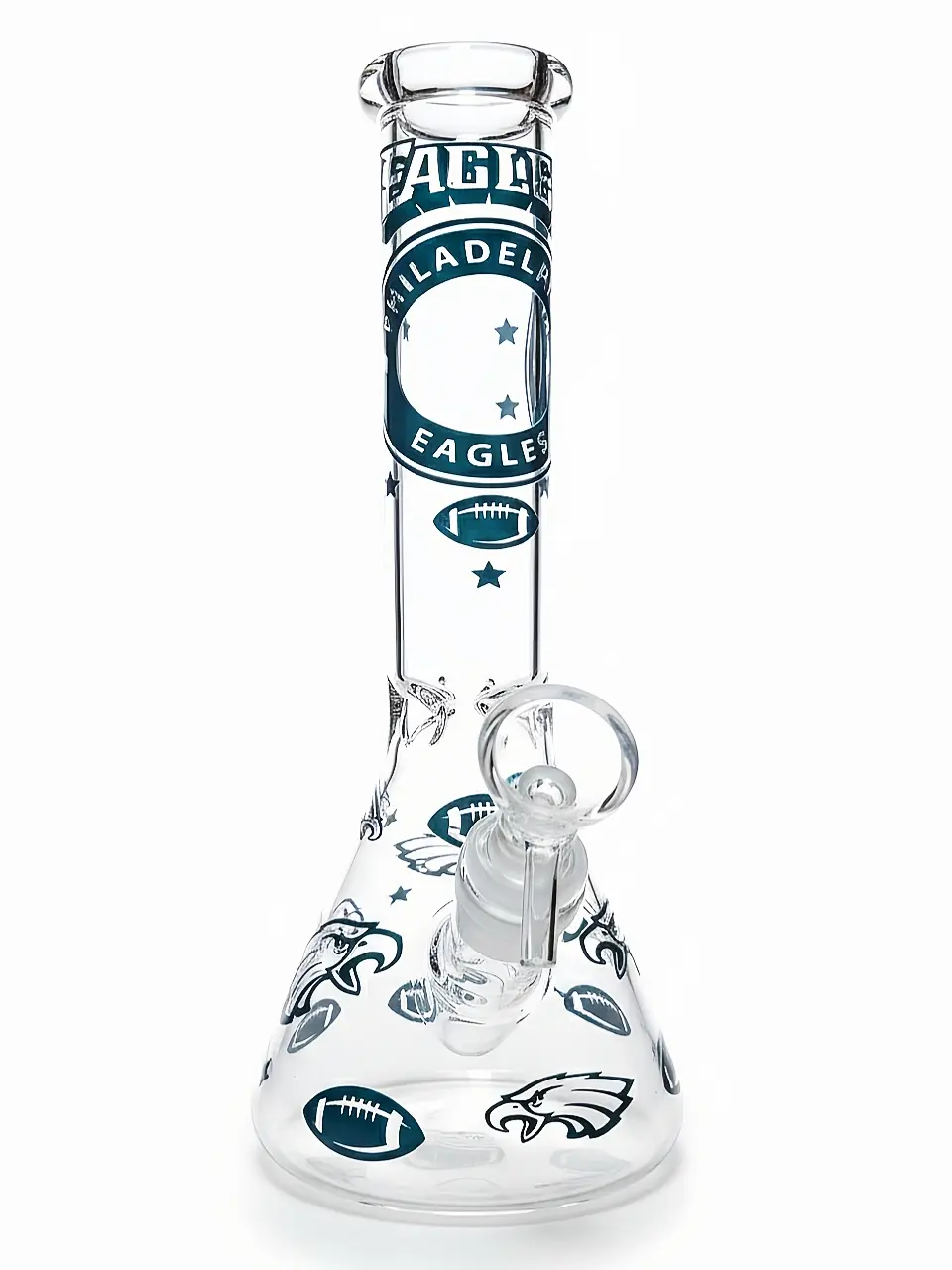 10-Inch Midnight Green Eagles Beaker Bong