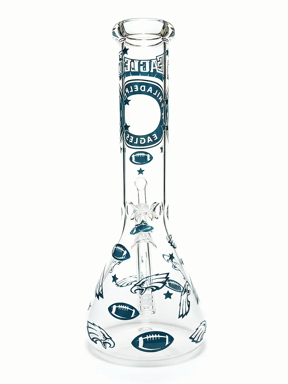 10-Inch Midnight Green Eagles Beaker Bong - Image 2