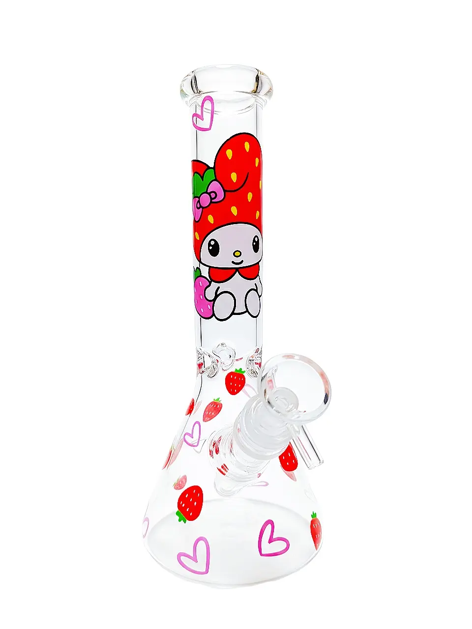 10-Inch My Melody-Inspired Strawberry Sweetheart Beaker Glass Bong - Image 4