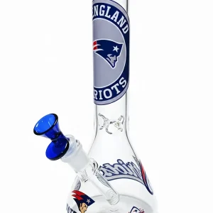 10 Inch Patriots-Inspired Beaker Glass Bong with Flying Elvis Graphics