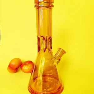 12-Inch Iridescent Orange 9mm Glass Beaker Bong