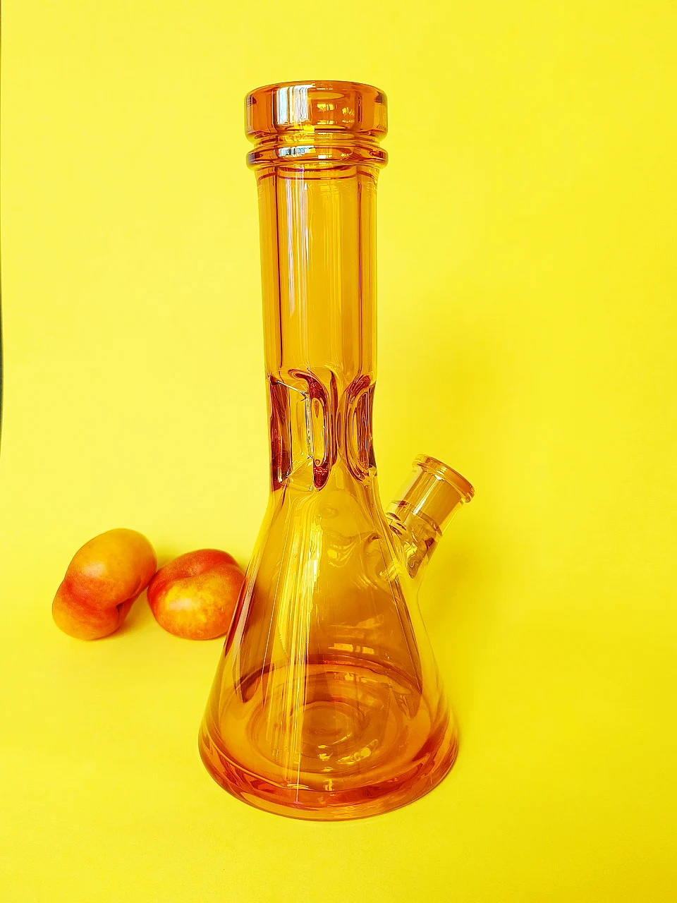 12-Inch Iridescent Orange 9mm Glass Beaker Bong