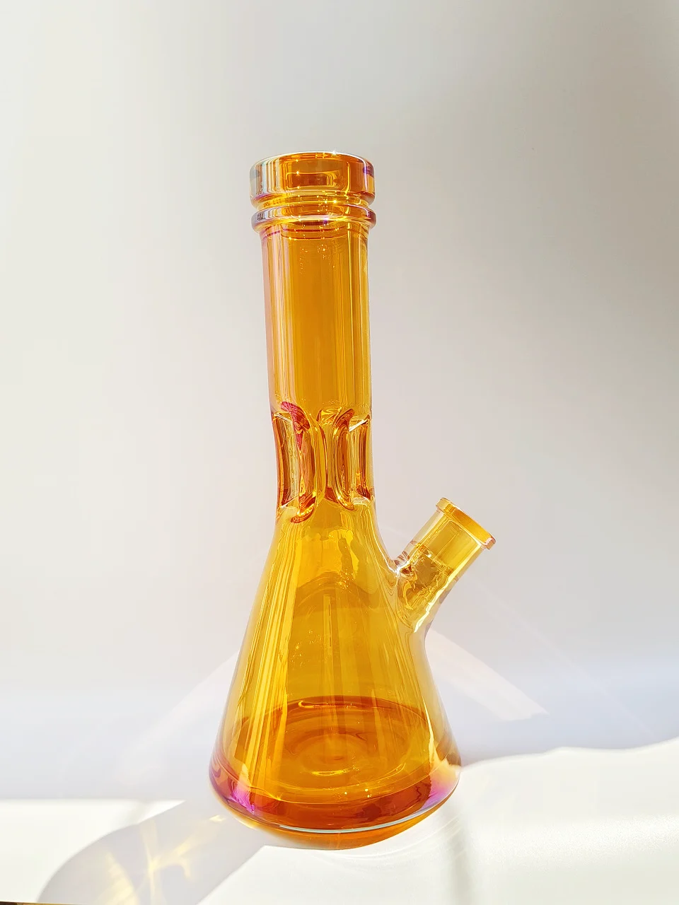 12-Inch Iridescent Orange 9mm Glass Beaker Bong - Image 6
