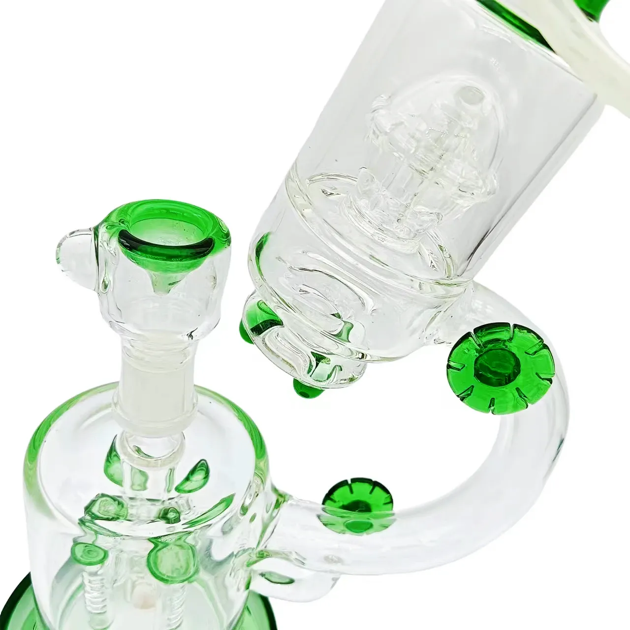 13 Inch Scientific Microscope Quad Rocket Perc Borosilicate Glass Bong - Image 3