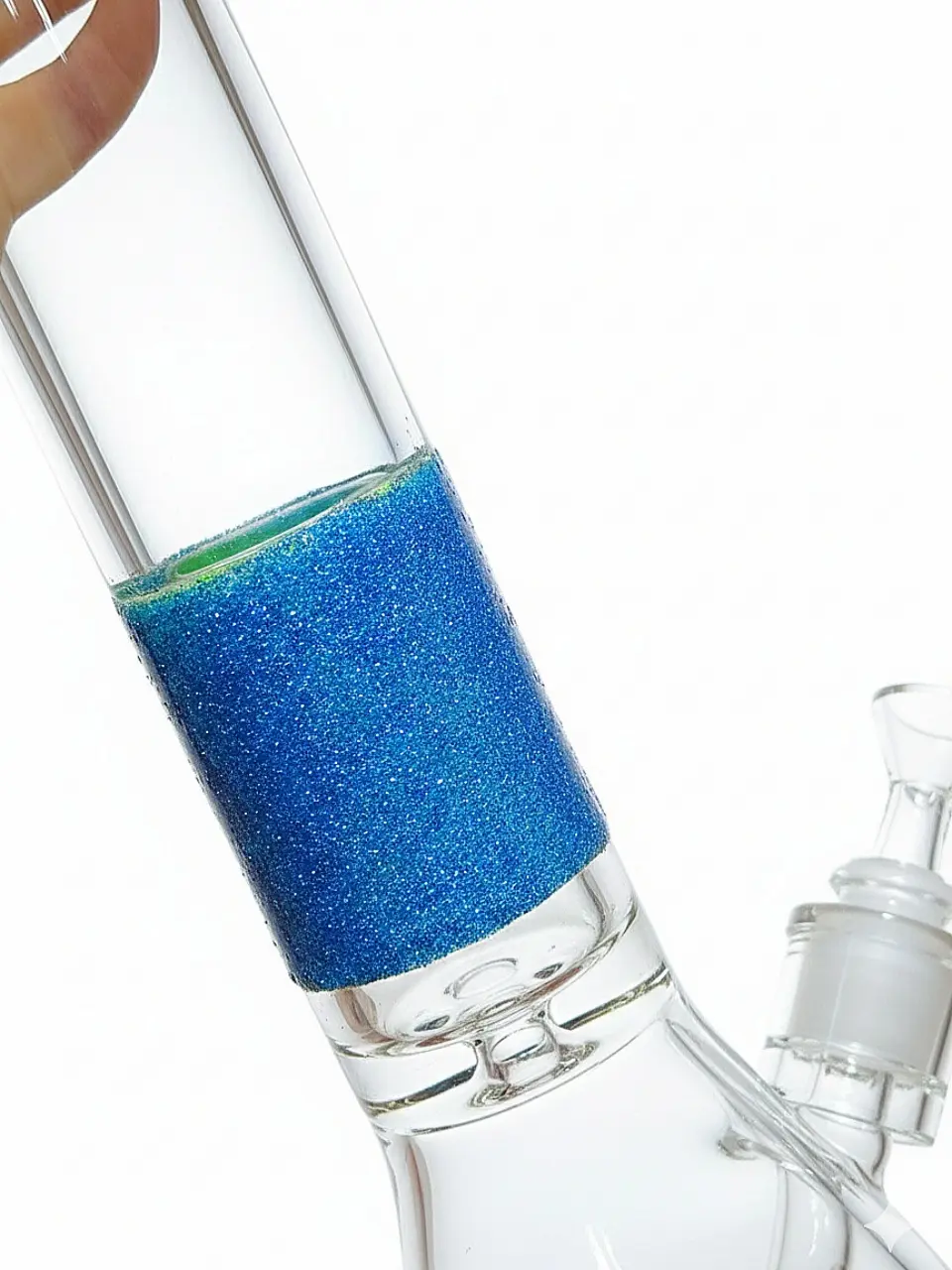 14-Inch 7mm Heavy-Duty Beaker Glass Bong with Blue Spark Band - Image 2