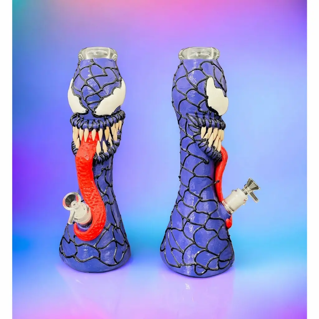 14 Inch 3D Monster Glass Bong - Purple Venom's Fury - Image 8