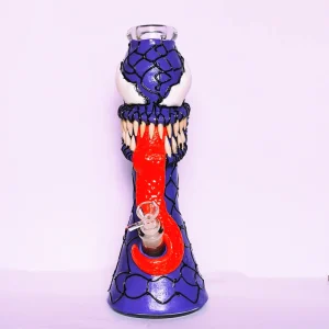 14 Inch 3D Monster Glass Bong - Purple Venom's Fury