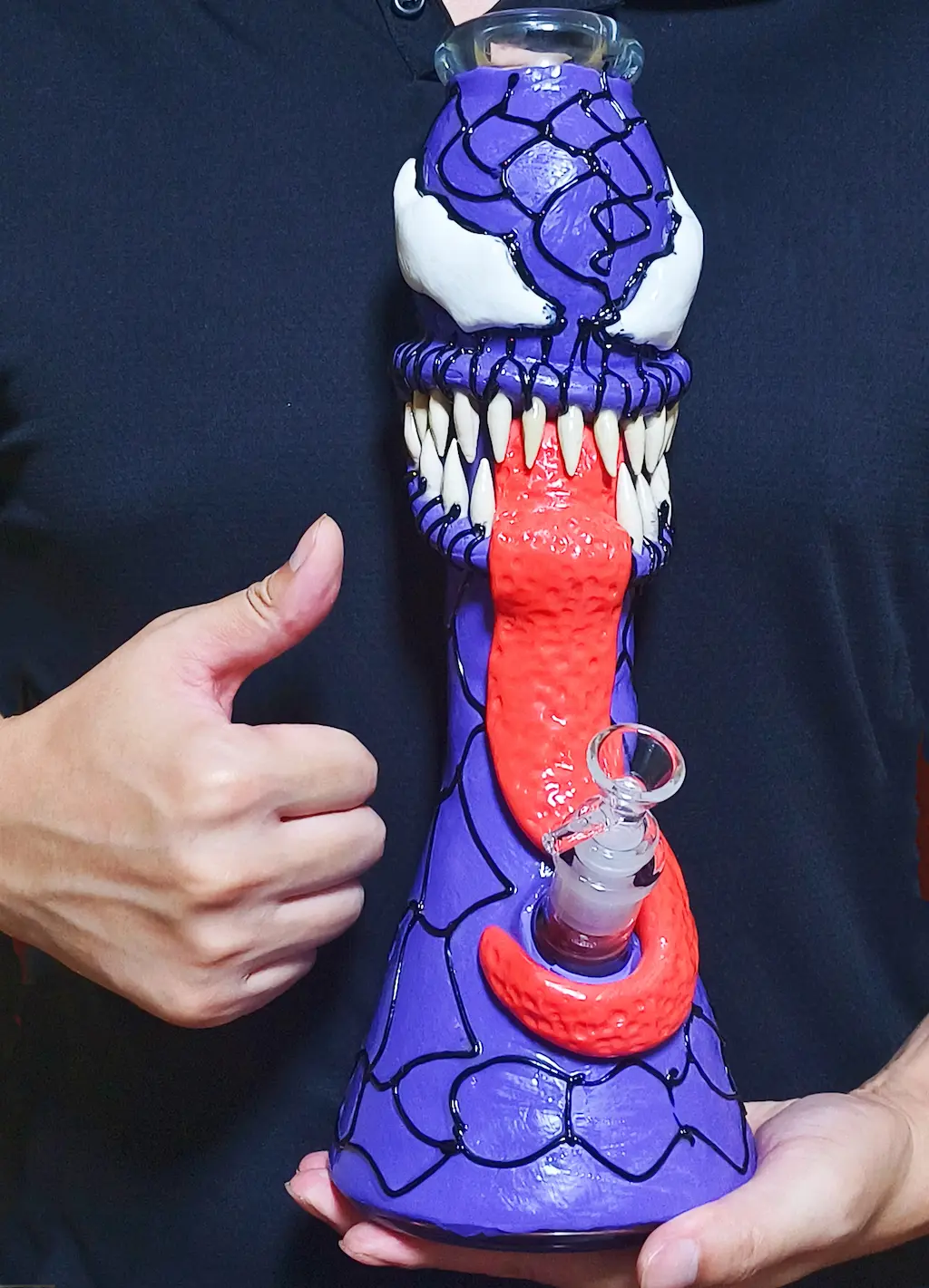 14 Inch 3D Monster Glass Bong - Purple Venom's Fury - Image 2