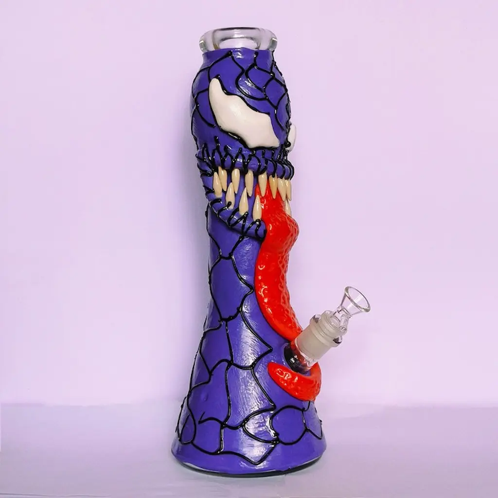14 Inch 3D Monster Glass Bong - Purple Venom's Fury - Image 6
