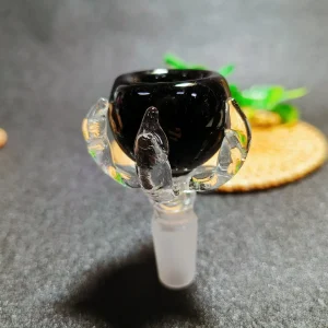 14mm Male Dragon Claw Black Borosilicate Glass Bowl